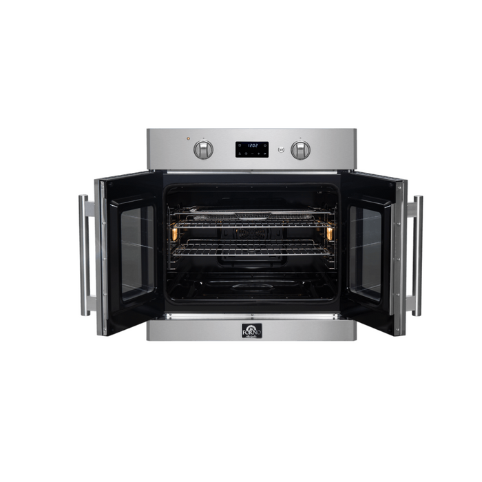 Forno 30" 3.58 Cu. Ft. French Door Electric Wall Oven with Air Fry, Self-Clean and Sous Vide, FBOEL1333-30