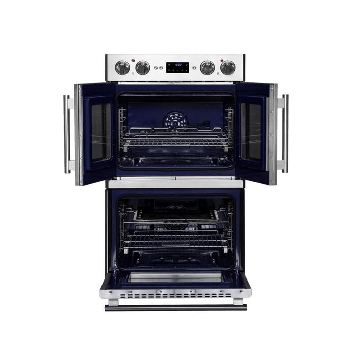 Forno 30" 7.36 Cu. Ft. French Door Double Electric Wall Oven with Telescopic Racks, Air Fry, Self-Clean and Sous Vide, FBOEL1388-30