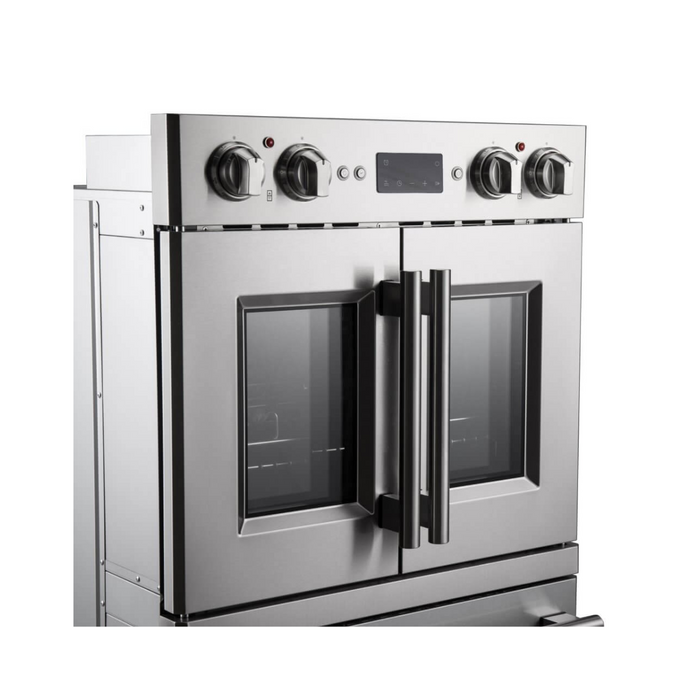 Forno 30" 7.36 Cu. Ft. French Door Double Electric Wall Oven with Telescopic Racks, Air Fry, Self-Clean and Sous Vide, FBOEL1388-30