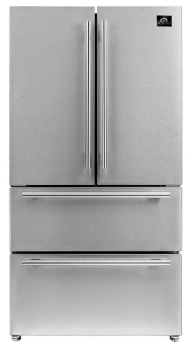 Forno Appliance Package - 30" Gas Range with Airfryer, Range Hood, 36" Refrigerator, AP-FFSGS6276-30-10