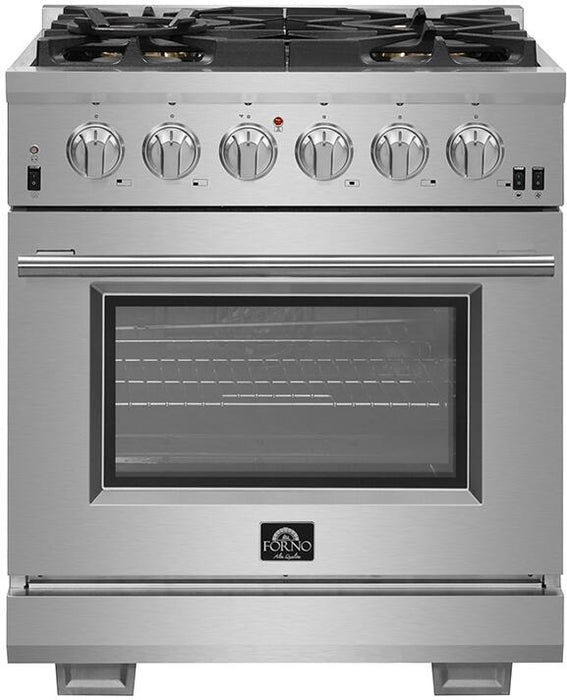 Forno 30″ Pro Series Capriasca Gas Burner / Electric Oven in Stainless Steel 5 Italian Burners, FFSGS6187-30