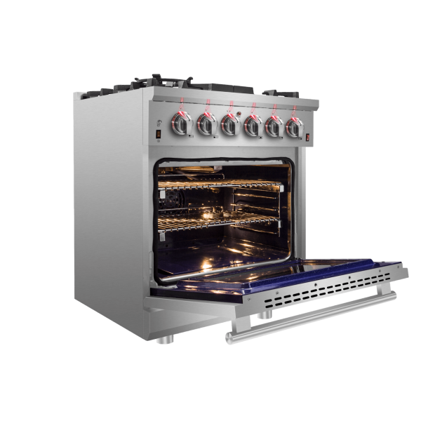 Forno Appliance Package - 30 Inch Gas Range, Wall Mount Range Hood, Dishwasher, AP-FFSGS6239-30-W-2