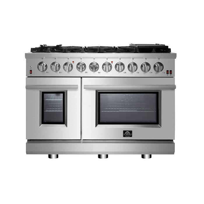 Forno Appliance Package - 48" Gas Range, Range Hood, 60" Refrigerator, Dishwasher, AP-FFSGS6239-48-7