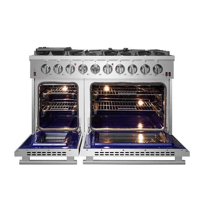 Forno Appliance Package - 48" Gas Range, Range Hood, 60" Refrigerator, Dishwasher, AP-FFSGS6239-48-7