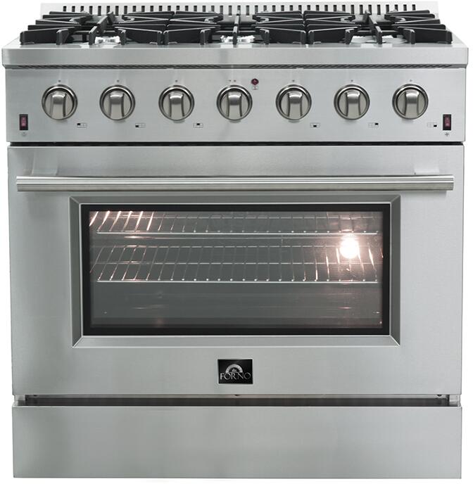 Forno Appliance Package - 36" Gas Range, Dishwasher, 36" Refrigerator, AP-FFSGS6244-36-10