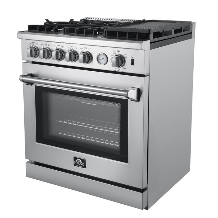 Forno 30" Gas Range with 5 Sealed Burners, Air Fryer and Griddle, FFSGS6276-30