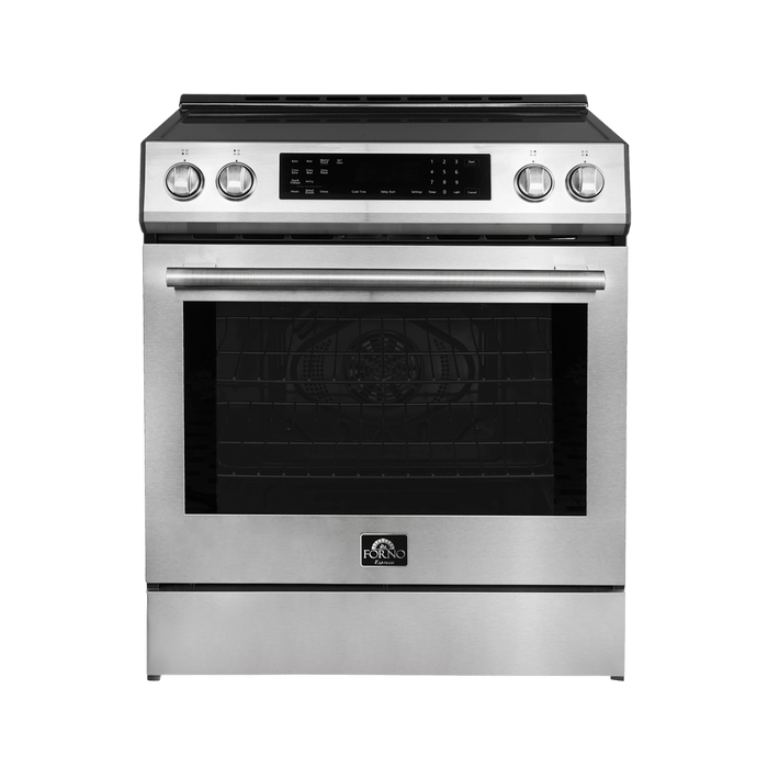 Forno Espresso 30" Induction Range with Air Fry and Self-Clean in Stainless Steel and Silver Handles, FFSIN0905-30