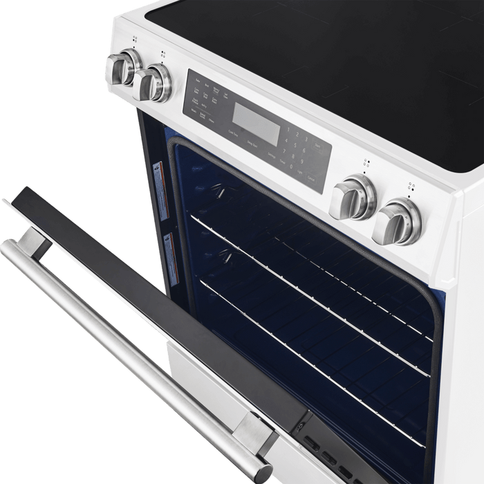 Forno Espresso 30" Induction Range with Air Fry and Self-Clean in White and Silver Handles, FFSIN0905-30WHT