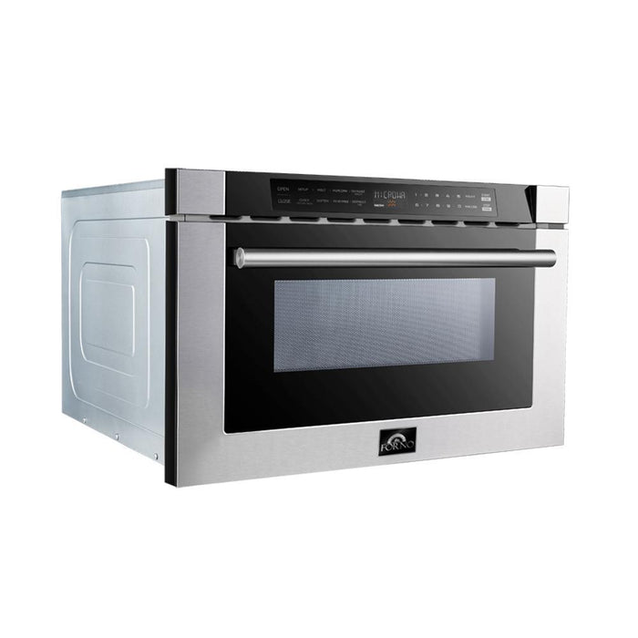 Forno Appliance Package - 48 Inch Dual Fuel Range, Wall Mount Range Hood, Microwave Drawer, AP-FFSGS6156-48-3