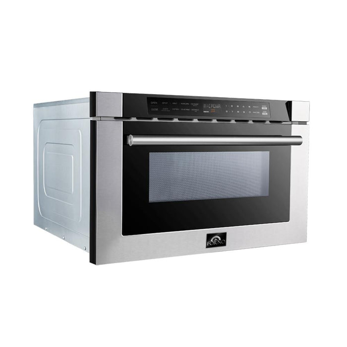 Forno Appliance Package - 30" Gas Range with Airfryer, Range Hood, 36" Refrigerator, Dishwasher, Microwave Drawer, Wine Cooler, AP-FFSGS6276-30-13