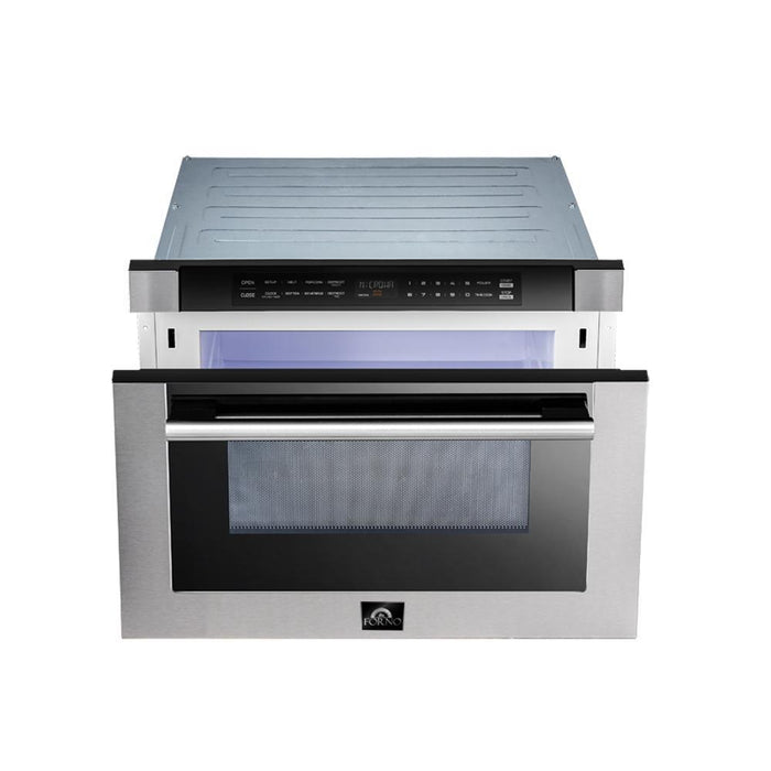 Forno Appliance Package - 48 Inch Dual Fuel Range, Wall Mount Range Hood, Microwave Drawer, Dishwasher, AP-FFSGS6156-48-6