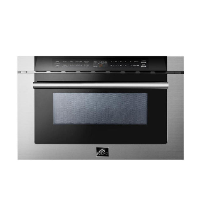 Forno Appliance Package - 30" Dual Fuel Range, 30" Range Hood, Dishwasher, Microwave Drawer, AP-FFSGS6125-30-W-6