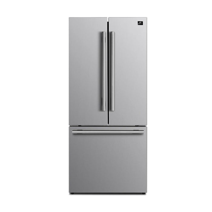 Forno 30 In. French Door Refrigerator with 17.5 cu.ft. in Stainless Steel with Ice Maker, FFFFD1974-31SB