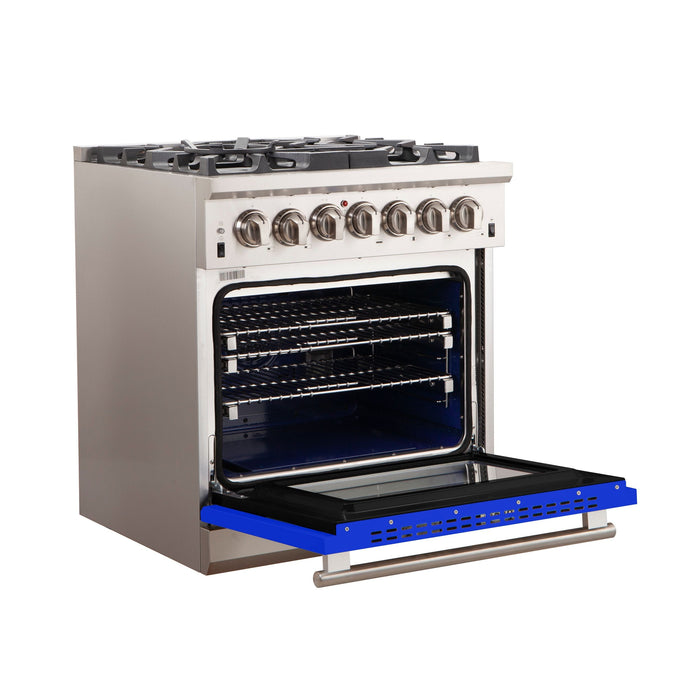 Forno 30 Inch Professional Freestanding Gas Range in Blue, FFSGS6260-30BLU