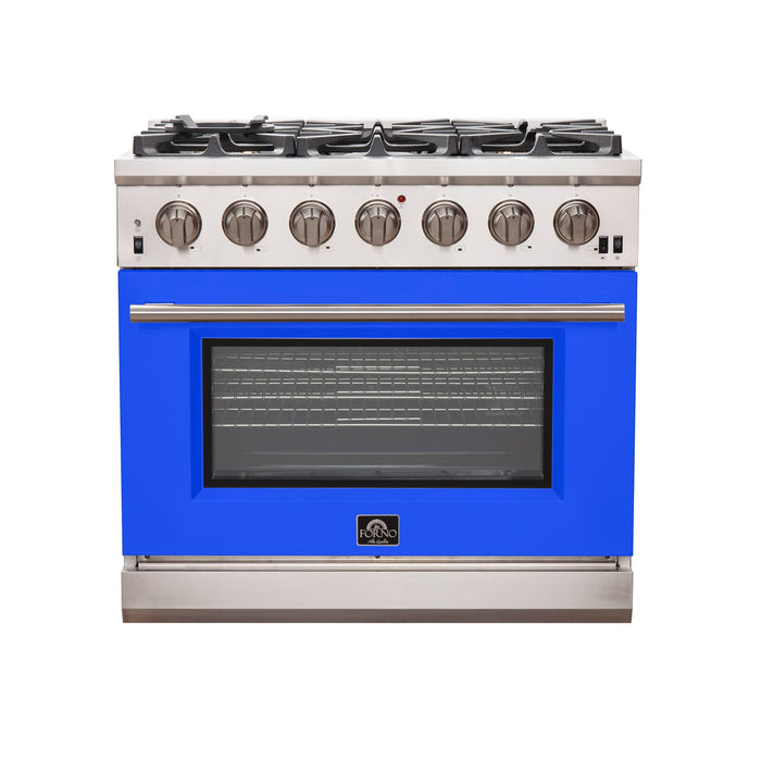 Forno 36 Inch Professional Freestanding Gas Range in Blue, FFSGS6260-36BLU