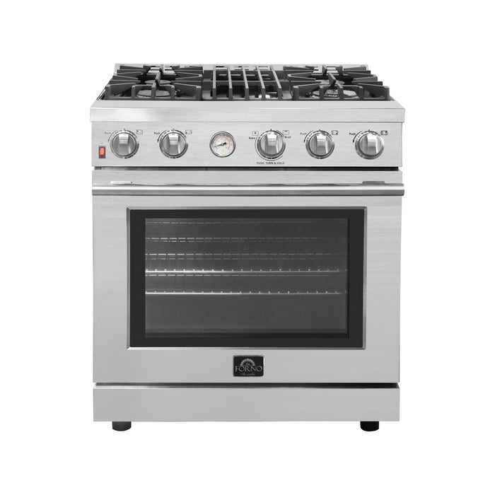 Forno Alta Qualita 30 In. 4.62 cu. ft. Pro-Style Gas Range in Stainless Steel, FFSGS6228-30S