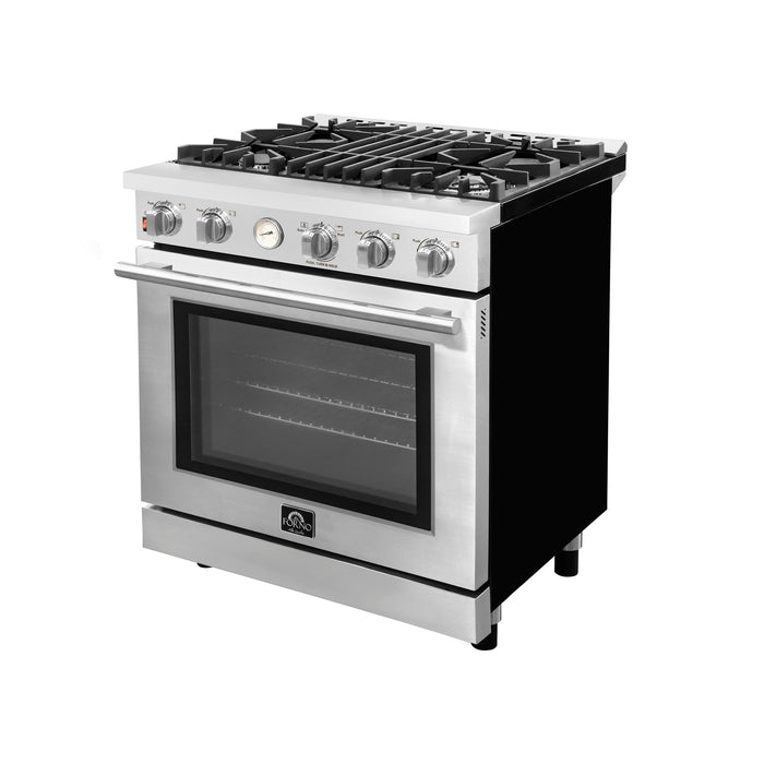 Forno Alta Qualita 30 In. 4.62 cu. ft. Pro-Style Gas Range in Stainless Steel, FFSGS6228-30S