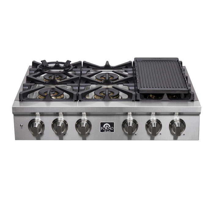 Forno 36" Gas Rangetop With 6 Sealed Burners in Stainless Steel, FCTGS5751-36