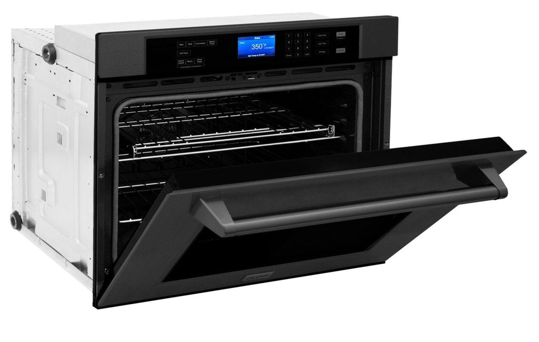 ZLINE Appliance Package - 24" Microwave Oven and 30" Wall Oven, 2KP-MW24-AWS30BS