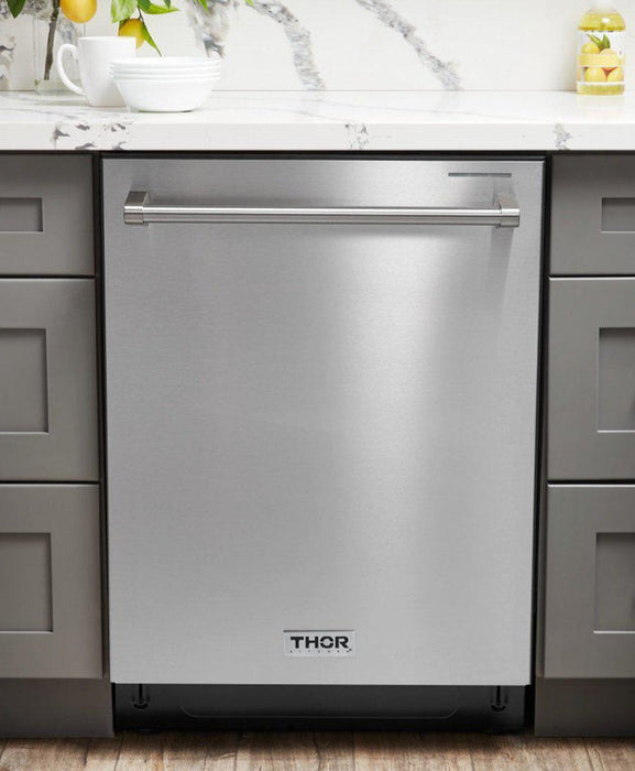 Thor Kitchen Appliance Package - 30" Natural Gas Range, Range Hood, Refrigerator, Dishwasher, AP-ARG30-3