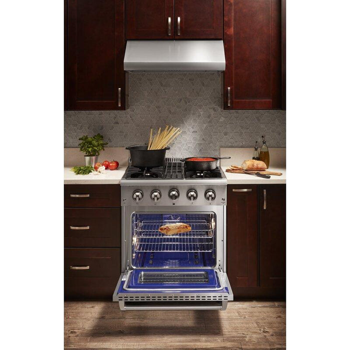 Thor Kitchen Appliance Package - 30 in. Propane Gas Burner/Electric Oven Range, Range Hood, AP-HRD3088ULP