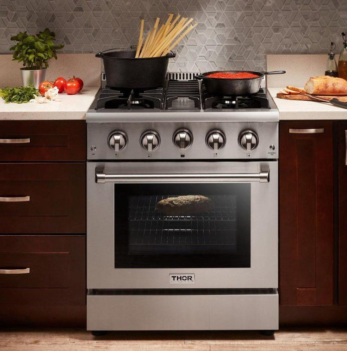 Thor Kitchen 30" Professional Propane Gas Range in Stainless Steel, HRG3080ULP