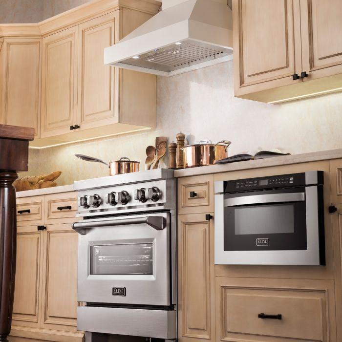 ZLINE 48" Wooden Wall Mount Range Hood in Cottage White, KBTT-48