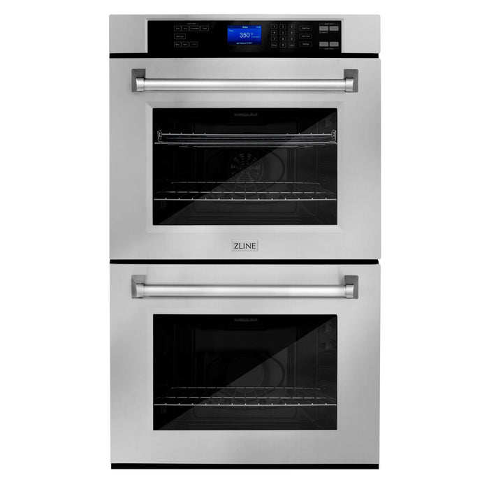 ZLINE Kitchen Appliance Package with 30 in. Stainless Steel Rangetop and 30 in. Double Wall Oven, 2KP-RTAWD30