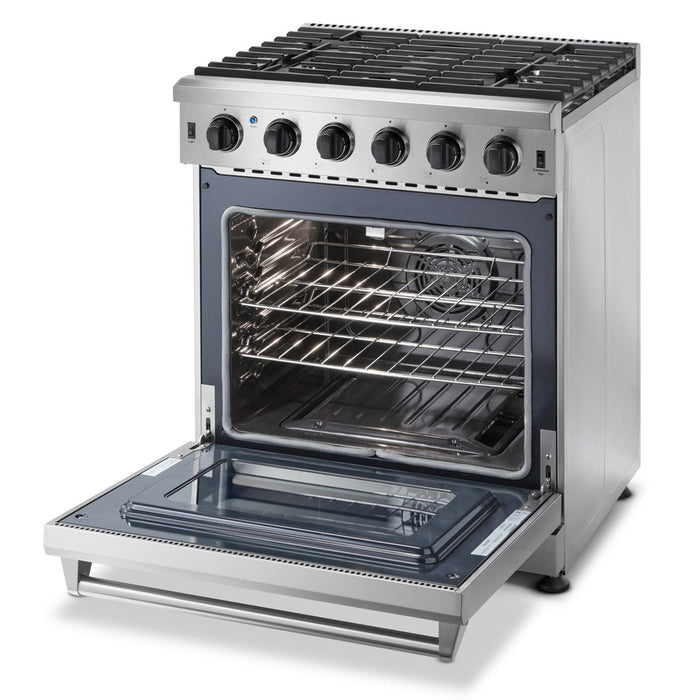 Thor Kitchen Appliance Bundle - 30" Professional Natural Gas Range, Range Hood, Refrigerator & Dishwasher, AB-LRG3001U-3