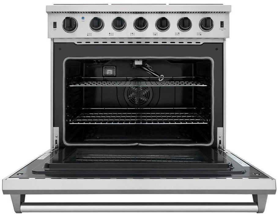 Thor Kitchen Appliance Bundle - 36 In. Propane Range in a 4 Piece Kitchen Set, AB-LRG3601ULP-3