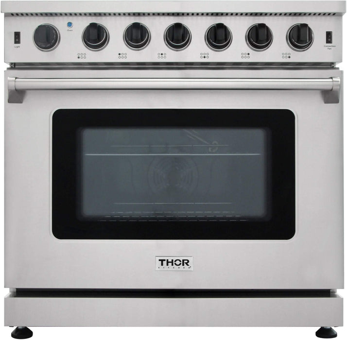 Thor Kitchen Appliance Bundle - 36 in. Liquid Propane Range, Refrigerator, Dishwasher, AB-LRG3601ULP-2