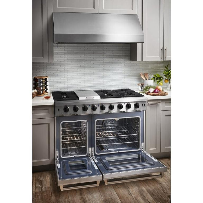 Thor Kitchen Appliance Bundle - 48 in. Gas Range, Range Hood, Refrigerator, Dishwasher, Wine Cooler, AB-LRG4807U-4