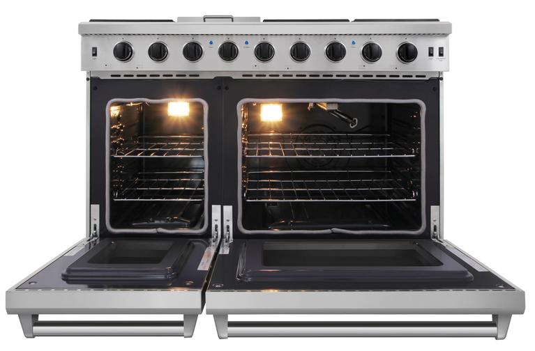 Thor Kitchen Appliance Bundle - 48 in. Gas Range, Range Hood, Refrigerator, Dishwasher, Wine Cooler, AB-LRG4807U-4