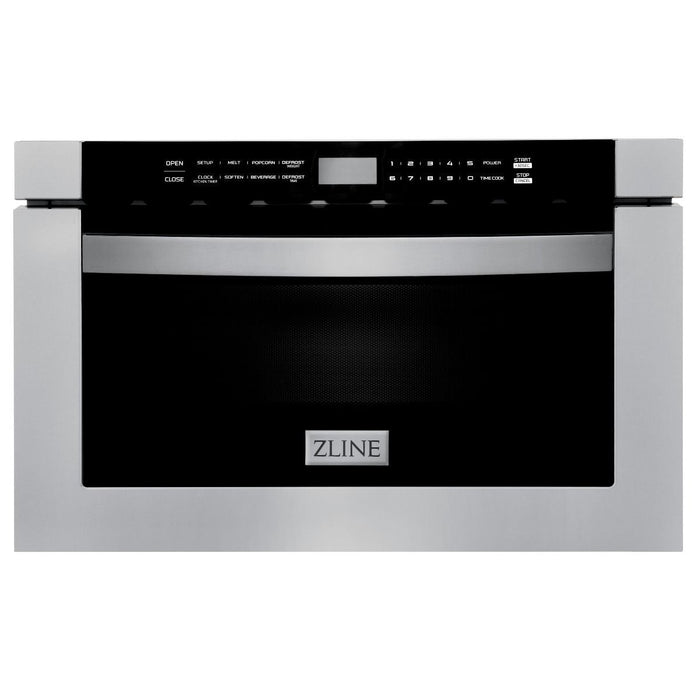 ZLINE Appliance Package - 30 in. Dual Fuel Range, Range Hood, Microwave Drawer, 3 Rack Dishwasher, Refrigerator, 5KPR-RARH30-MWDWV