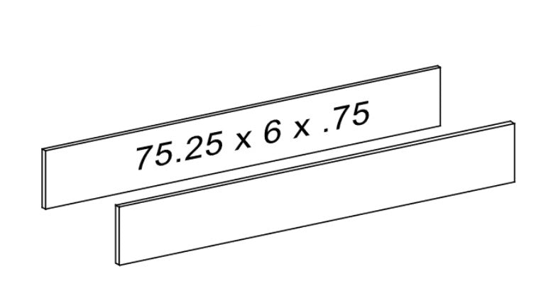 Majestic 75.25" x 6" Driftwood Marble Linear Header and Riser