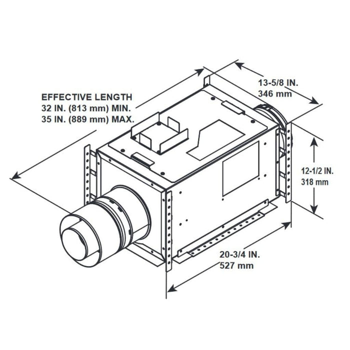 Majestic PVI-SLP-B Inline Power Vent