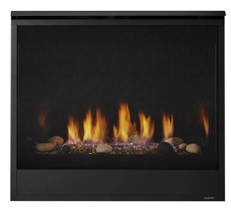 Majestic Quartz Platinum 36" Traditional Top/Rear Direct Vent Propane Gas Fireplace With IntelliFire Touch Ignition System