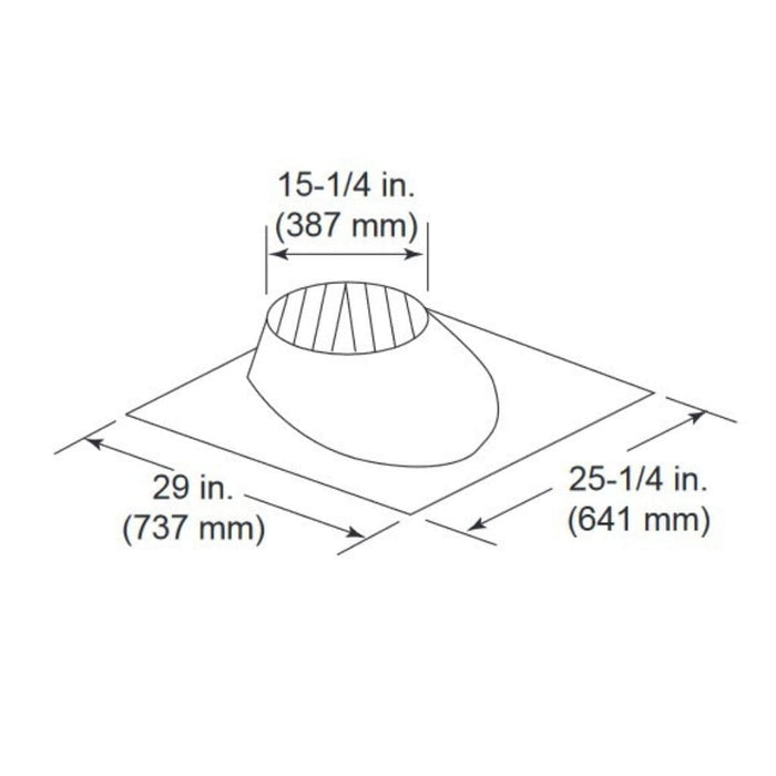 Majestic RF570 0 - 6/12 Pitch Roof Flashing for SL1100 and SL400 Series Pipe