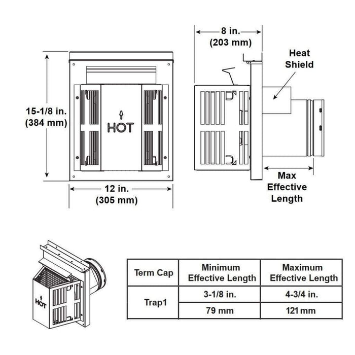 Majestic SLP-TRAPK1 Top Vent Horizontal Termination Kit