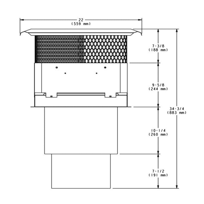 Majestic TCT1175 Terra Cotta Vertical Termination Cap for SL1100 Series Pipe