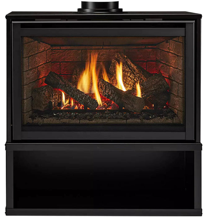 Majestic Trilliant 30" Traditional Direct Vent Freestanding Gas Fireplace With Steel Cabinet and IntelliFire Touch Ignition System