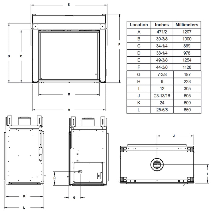 Majestic Fortress 36" Indoor/Outdoor See-Through Direct Vent Gas Fireplace