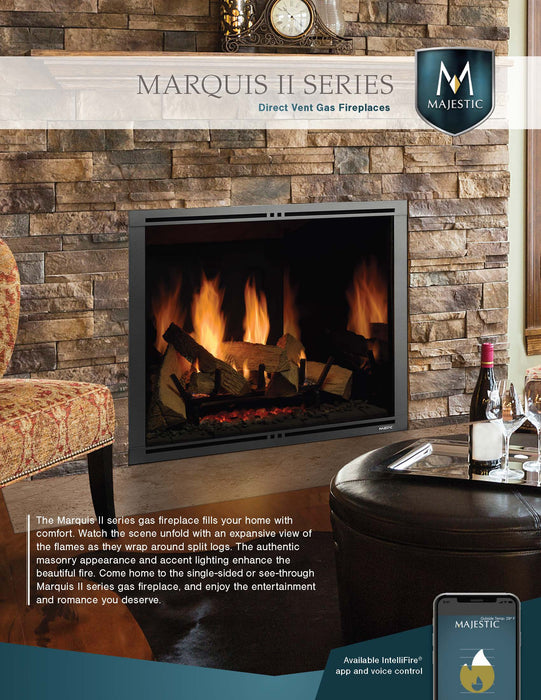 Majestic Marquis II 42" Traditional Direct Vent Gas Fireplace With IntelliFire Touch Ignition System