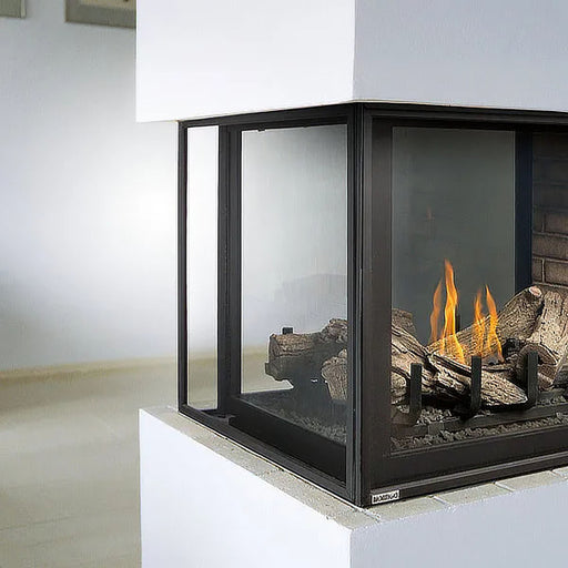 Elegant Montigo Divine Pier 38" Fireplace featuring traditional logset and remote control.