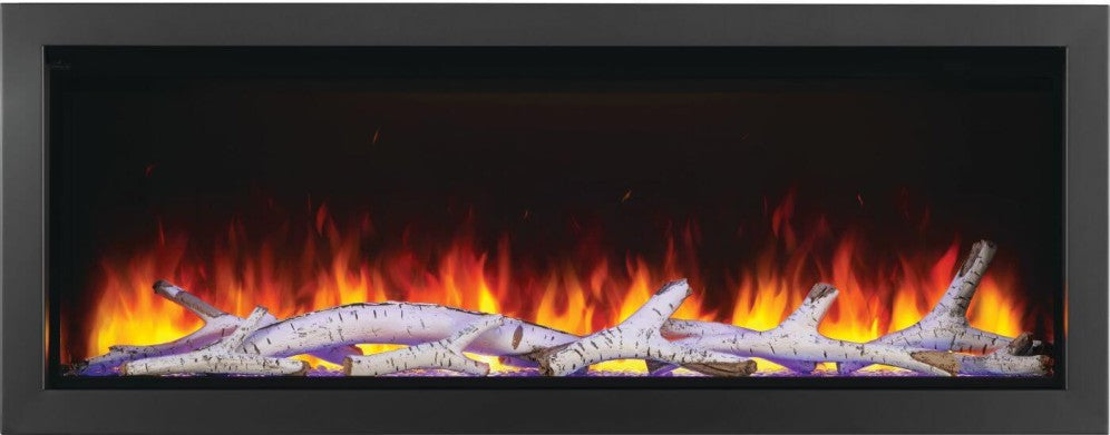 Voice control feature for effortless operation of the fireplace.