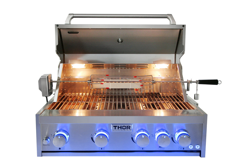 Thor Kitchen 32" Built-In Liquid Propane Grill in Stainless Steel, MK04SS304