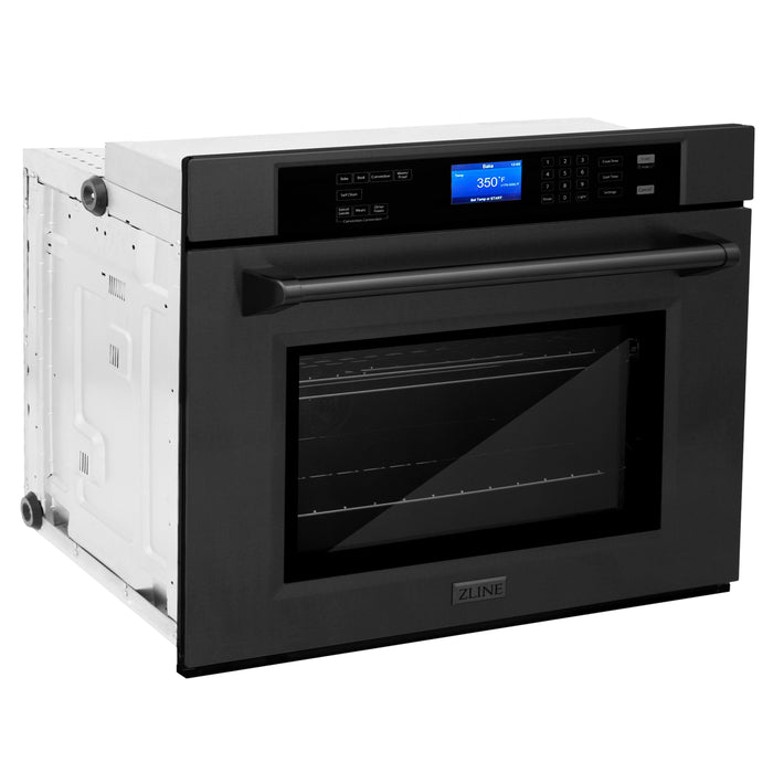 ZLINE Appliance Package - 24" Microwave Oven and 30" Wall Oven, 2KP-MW24-AWS30BS