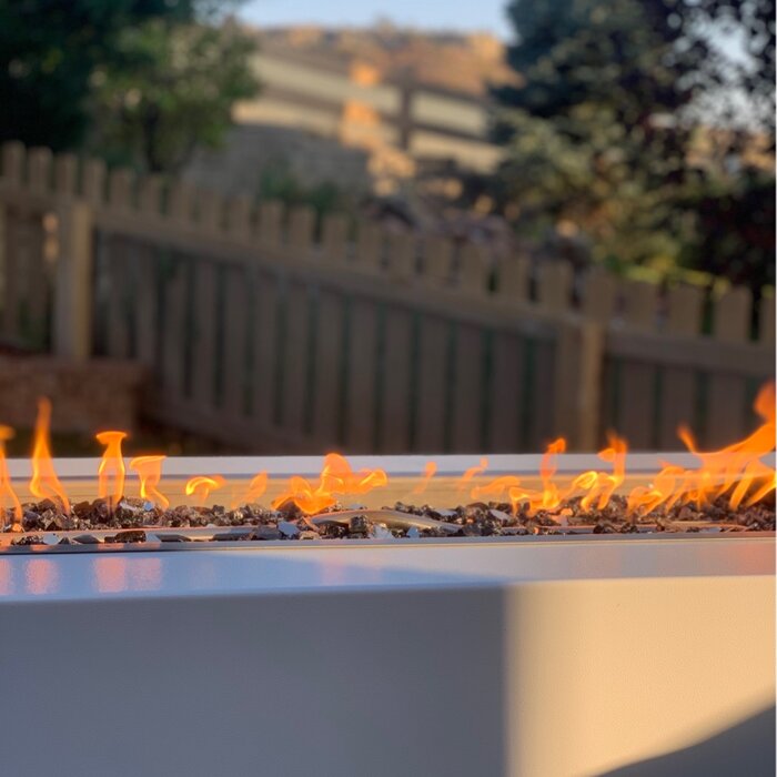 The Outdoor Plus Pismo 72" Rectangle Metal Powder Coat Gas Fire Pit