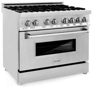 ZLINE Appliance Package - 36 in. Dual Fuel Range, Range Hood, Microwave Drawer, 3KP-RARH36-MW