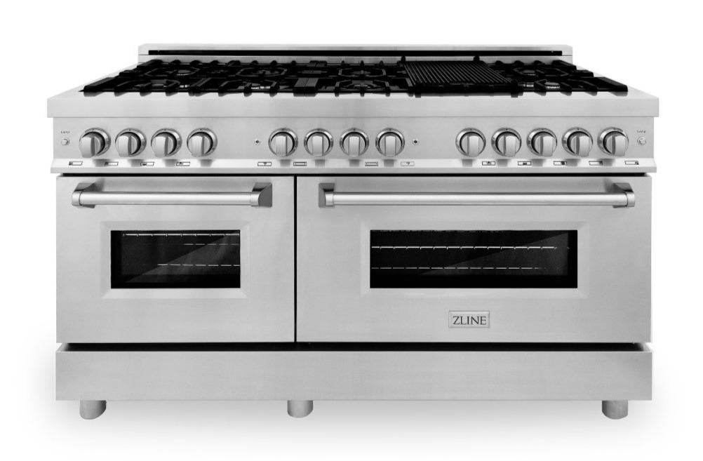 ZLINE 60 in. Dual Fuel Range & 60 in. Range Hood Appliance Package, 2KP-RARH60